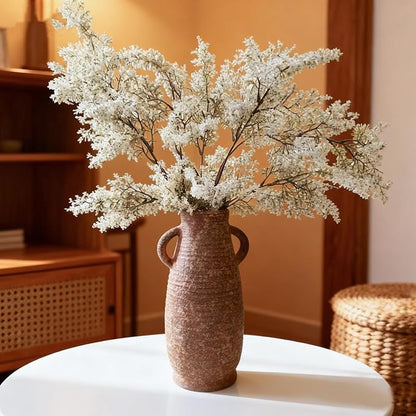 Ceramic Rustic Vase, 12.3 Inch Farmhouse Decorative Flower Vase for Home Decor, Rusty Vase for Living Room Bedroom Kitchen Office Decor Centerpiece Table Decorations