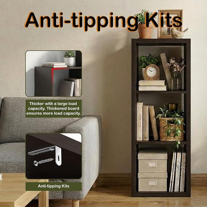 WannabeMyself【2026 Wooden Thick Frame】 3 Cube Storage Organizer with Anti-Tipping Kits, Reversible Open Back Book Shelf,Bookcase for Living Room,Bedroom,Entrance Hall,Office,11.6×36.3×13.1,Chocolate