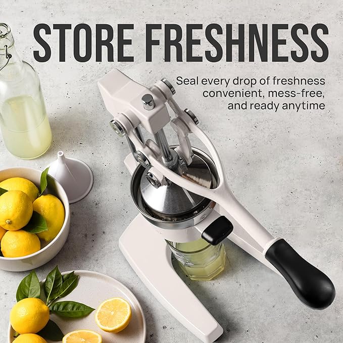 Zulay Kitchen Cast Iron Juicer - Heavy Duty Manual Juicer with Detachable Strainers for Easy Cleaning, Orange Juice Press for Citrus Fruits, Perfect for Bartenders, Juice Lovers & Health Enthusiasts
