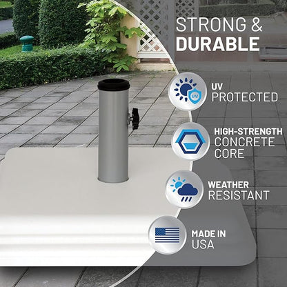US Weight 40 Pound Umbrella Base - Weighted Umbrella Base For Use With Patio Table – Heavy Duty Base for Umbrella - Made in the USA - Multiple Colors Available