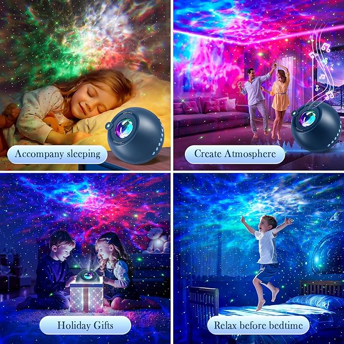 Mood Lighting Gifts for Teens,15 Colors Best Birthday Gift Ideas Teenage/Kid,Bluetooth Speaker with Lights+15 White Noise Sound Machine with Light Projector for Bedroom Teenage Boy Gifts Room Decor