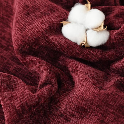 CaliTime Throw Pillow Covers Decorative 20 X 26 Inches Pack of 2 Cozy Chenille Standard Pillow Shams Cases for Couch Sofa Bed Living Room Home Burgundy
