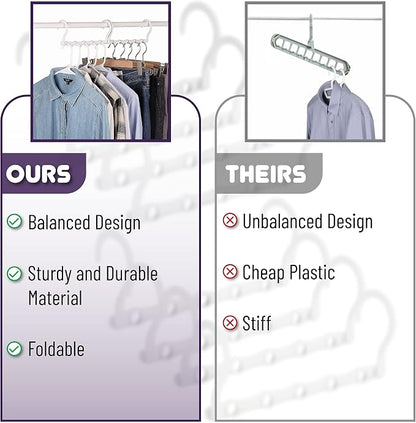 Mr. Pen- Space Saving Hangers, 8 pcs, 360° Rotating Hooks, Magic Cascading Hanger Organizer with 5 Enclosed Slots, Closet Organizers and Storage for Clothes, College Dorm Room Essentials