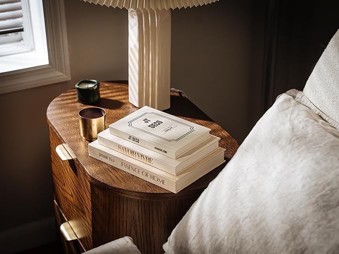Decorative Books for Home Decor - Coffee Table Hardcover Book Set of 3 - Faux Books for Decoration for Coffee Table, Living Room, Bookshelf - Blank Pages, Foil Stamping - Removable Covers
