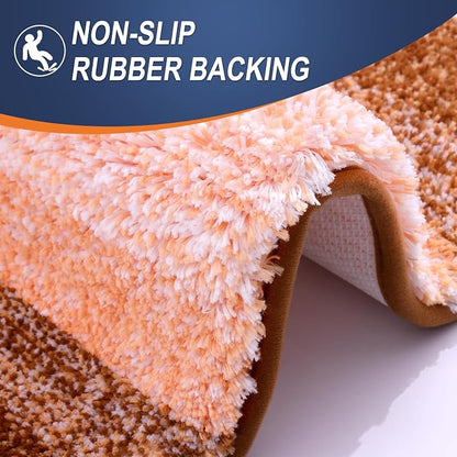 OLANLY Bathroom Runner Rugs Mat 47x20, Extra Soft Absorbent Microfiber Bath Rugs, Rubber Backing, Quick Dry, Washable Long Bath Mats for Bathroom Floor, Tub and Shower, Home Decor Accessories, Orange