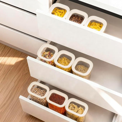 Urban Green Glass Food Storage Jar with Glass Lid in Ractangle Shape, Food Canister Set with Airtight Lids, Pantry Storage Jar for Kitchen Organization. Food Storage Containers in Pack of 3, 40oz.