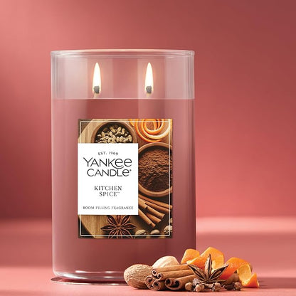 Yankee Candle Large Tumbler Scented Candle with up to 80 Hour Burn Time, Premium Plant Wax Blend for Consistent Burn, 20 oz Tumbler Candle with Room Filling Fragrance, Kitchen Spice