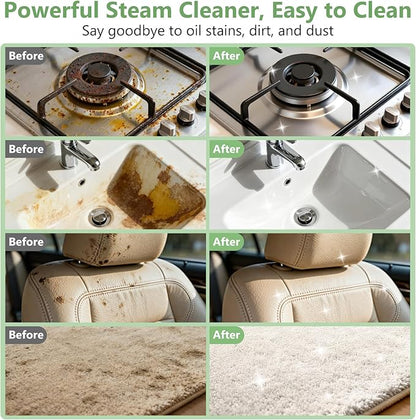 Steam Cleaner, Portable Steamer for Cleaning with 16pcs Accessories, 6-Level Adjustable and 15s Heat-Up, Handheld Steam Cleaner for Home, Tile, Dirt, Grout, Grease, Car Detailing