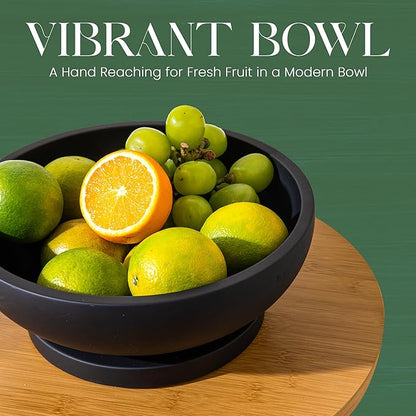 Decorative Concrete Fruit Bowl for Kitchen Counter – Elegant Pedestal Bowl with Smooth Finish for Home Decor | Handcrafted Key Bowl for Entryway Table, Coffee Table | 10.5in W x 4.25in L