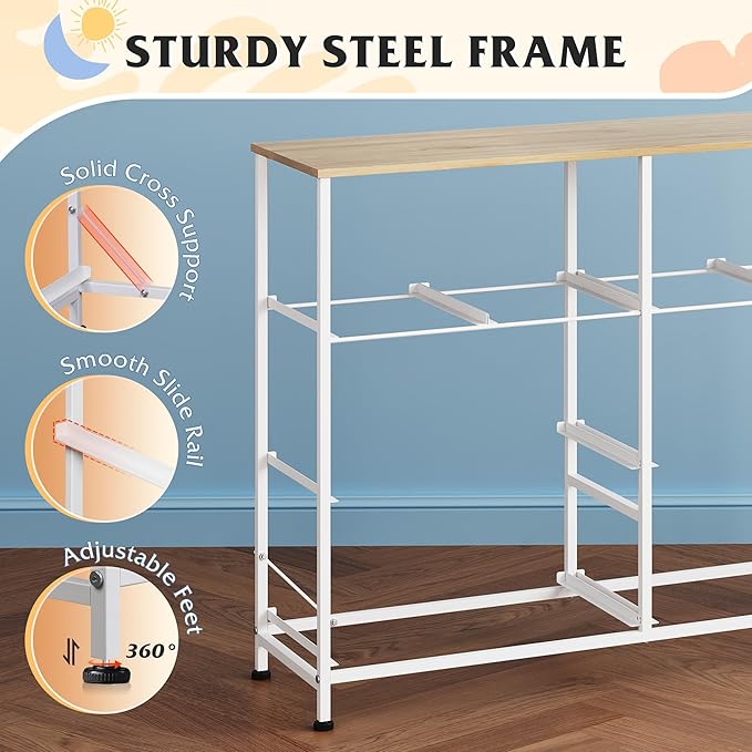 WLIVE Dresser for Bedroom with 8 Drawers, Wide Fabric Dresser for Storage and Organization, Bedroom Dressers, Chest of Drawers for Living Room, Closet, Hallway, Cream White