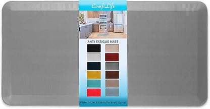 ComfiLife Anti Fatigue Floor Mat – 3/4 Inch Thick Kitchen Mats for Floor, Standing Desk Mat, Kitchen Rug – Comfort at Home, Office – Durable – Stain Resistant – Non-Slip Bottom (24" x 70", Gray)