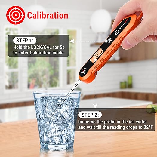 ThermoPro Digital Instant Read Meat Thermometer for Grilling Waterproof Kitchen Food Thermometer with Calibration & Backlight Baking Bread Candy Thermometer Cooking Tools Utensils