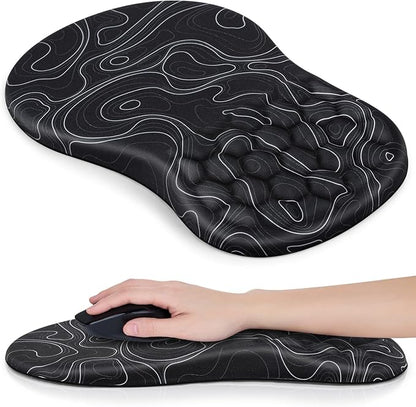 Mouse Pad with Wrist Rest Ergonomic Mouse Pad Computer Wrist Support with Massage Design & Non-Slip PU Base, Comfortable Mousepad for Office Desk Accessories
