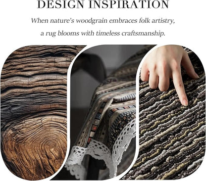 Kitchen Rugs Sets of 2-Non Slip Kitchen Mats for Floor-Thick Stain Resistant Vintage Kitchen Floor Mat Runner Carpet for Hallways Entryway Laundry Room Washable（Black 20"x47"+20"x32"）