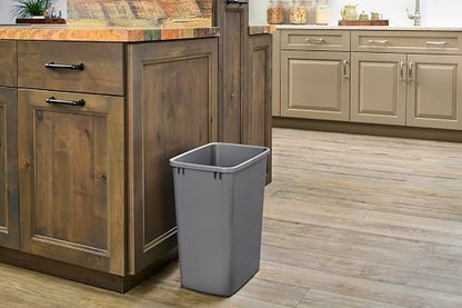 Rev-A-Shelf 2-Pack 35 Quart Polymer Replacement Trash Bin, Recycle Waste Garbage Container for Kitchen Cabinet Pullouts, Silver, RV-35-17-2 - Large Plastic Bins for Home and Office