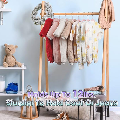 Kids Hangers Velvet 50 Pack-14 Inch,Kids Hanger for Clothes,Baby Clothes Hanger Non Slip,Sturdy Infant/Toddler Hangers Pink Hanger