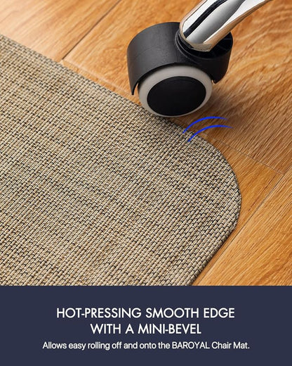 BARoyal Office Chair Mat for Hardwood Floor Under Desk Computer Rolling Chair Mat for Wood/Tile Floor Non-Slip Heavy Duty Desk Rug PVC Plastic Hard Floor Protector 45" x 53"(Linen)
