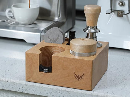 Tamping Station 54mm for Breville Espresso Machine Accessories – Portafilter Holder with Tamper, Distributor, Dosing Funnel, WDT Tool & Puck Screen Slots