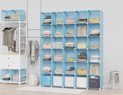 HOMIDEC Cube Storage Organizer 16-Cube Closet Organizer, Portable Closet Organizer Cubes Shelves for Clothes, Bedroom, Wardrobe, Kids Room, Bookshelf for Kids