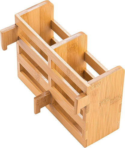 Bamboo Utensil Holder for Dish Rack - Flatware, Cutlery and Utensil Drying Caddy - Fits Bambusi Bamboo Dish Drying Racks Natural