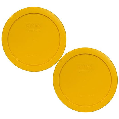 Pyrex 7201-PC Round 4 Cup Storage Lid for Glass Bowls (2, Butter Yellow)