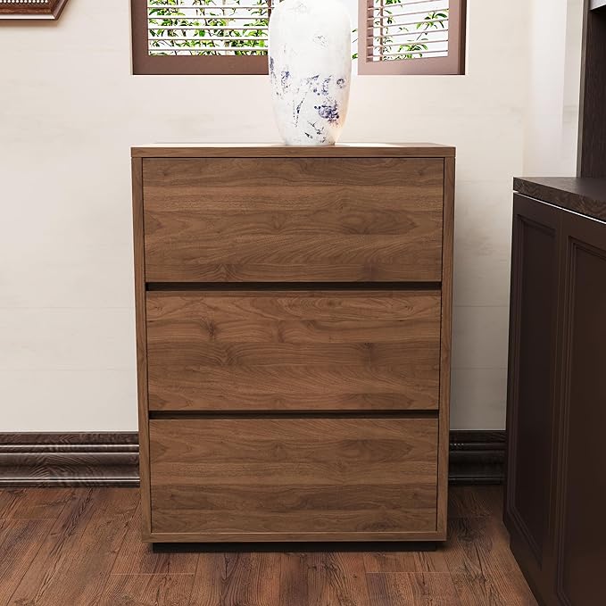 Contemporary 3-Drawer Nightstand with Sleek Wood Finish, Perfect for Bedroom, Living Room, or Office (15.74" D x 23.62" W x 32.48" H（3 Drawers）)
