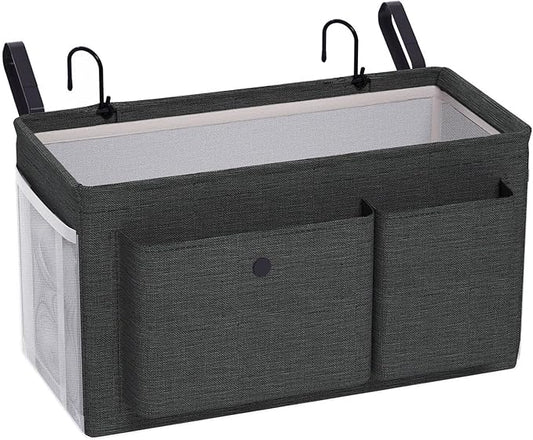 Edudif Bedside Caddy Bedside Organizer with Fixed Straps & Water Bottle Holder, Bunk Bed Caddy ideal for Home, Dorm, Hospital, Crib, Versatile Bedside Storage Solution