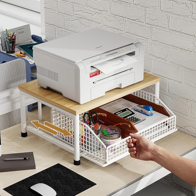 Funecy Coffee Pod Drawer,Coffee Machine Storage Rack,Home Kitchen Counter Coffee Bar Organizer,Storage Basket Drawer (White)