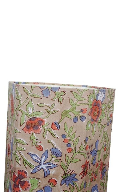 Generic 3.3 Gallon Cotton Hand Block Printed Paper Waste Basket |Small Decorative Trash Can for Housewarming Gifts in Living Room, Bedroom, Bathroom | Eco-Friendly, Plastic-Free (1, CR. BLUE GREEN)