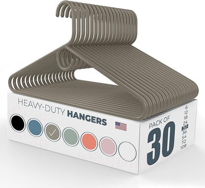 Neaties Heavy Duty Clothes Hangers 30 Pack – Made in The USA – 8lb Capacity Plastic Hangers for Adult Clothing – Durable for Pants, Coats, Jackets, or Jeans – Gray