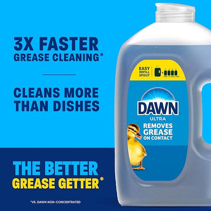 Dawn Ultra Original Dish Soap Refill Jug, Large Size Blue Liquid Dishwashing Detergent, Powerful Dish Soap for Grease, 51.5 oz