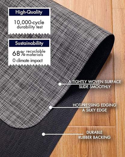 BARoyal Office Chair Mat for Hardwood Floor Under Desk Computer Rolling Chair Mat for Wood/Tile Floor Non-Slip Heavy Duty Desk Rug PVC Plastic Hard Floor Protector 48" x 60"(Gravel)