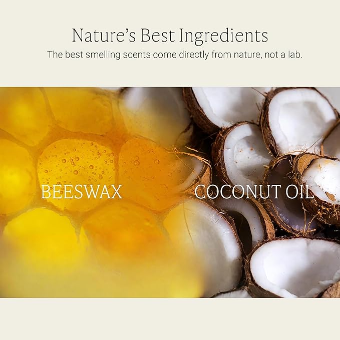 Fontana Candle Co Wood Wick Beeswax Jar Candles, Unscented - Made with Coconut Oil & Pure Essential Oils – Clean Burn, Long Lasting and Non-Toxic Candles for Home & Room Decor
