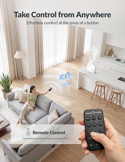 2026 Upgraded 3500 Sq.Ft HVAC Scent Diffuser for Home, Smart Whole House Scent System with App & Remote Control, Hotel Collection Waterless Diffuser for Large Room, Cold Air Tech, 600mL, White