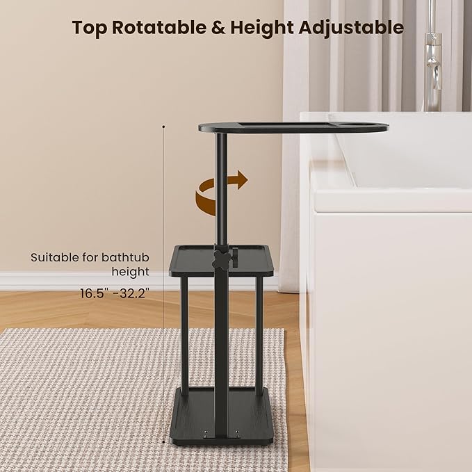 Bathtub Tray Table, Freestanding Bath Side Table Tub Tray Caddy, 3 Layer Bamboo Bath Board Shelf, Bathtub & Bathroom Accessories, New Home Gift for Mom, Housewarming, Anniversary, Wedding