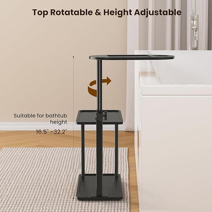 Bathtub Tray Table, Freestanding Bath Side Table Tub Tray Caddy, 3 Layer Bamboo Bath Board Shelf, Bathtub & Bathroom Accessories, New Home Gift for Mom, Housewarming, Anniversary, Wedding
