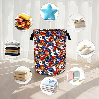 Parrot Laundry Basket Waterproof Laundry Hamper Foldable Laundry Bag with Handles for Bedroom, Bathroom, Office, Clothes Storage