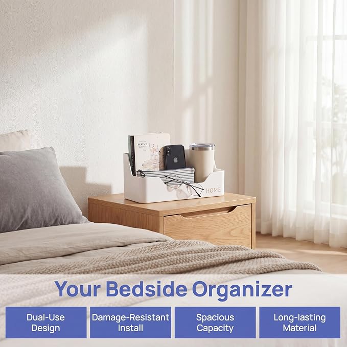Wall Mounted Plastic Shelf, White, 1 Shelf, Ideal for Bedroom, Dorm, Office, RV - Easy to Install, Organizes Small Items