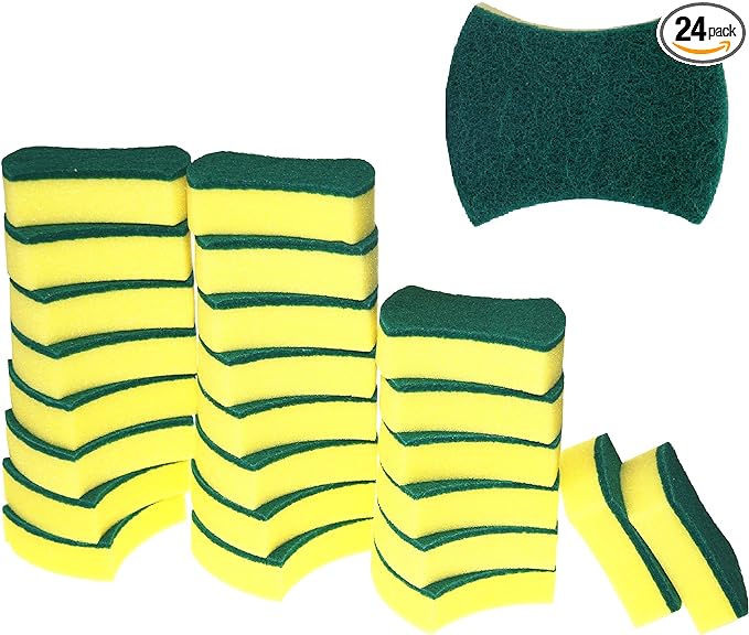 Kitchen Cleaning Sponge,Eco Non-scratch for Dish,Scrub Sponge(Pack of 24)