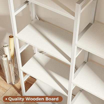 SUPERJARE Triple Bookshelf, Bookcase with 11 Open Display Shelves, Wide Book Shelf Book Case for Home & Office, 6 Tier, White