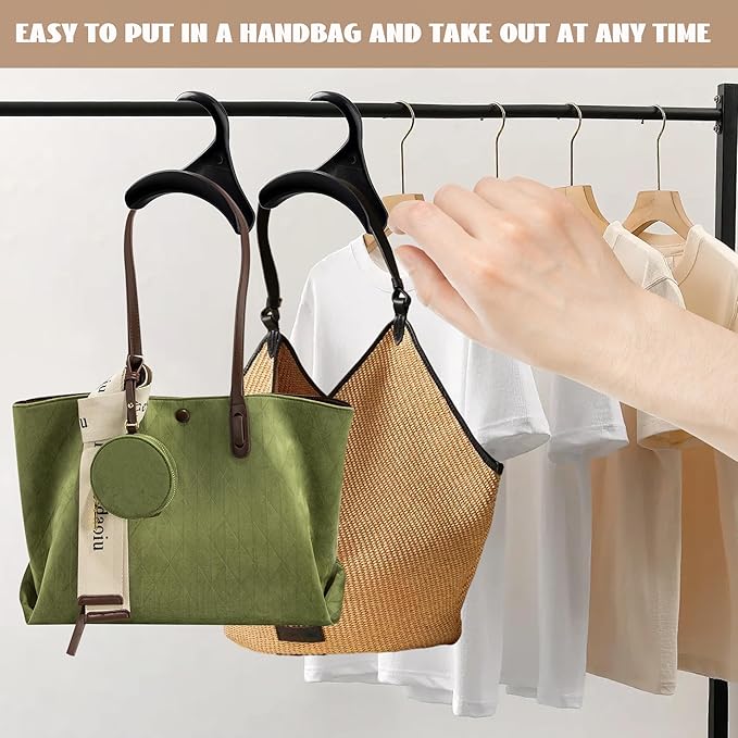 50 Pcs Bag Hanger,Purse Holder for Closet Black Backpack Hanger Hook for Closet Organizer Storage Purses Tote Bag Backpacks Handbags Satchels (Black)