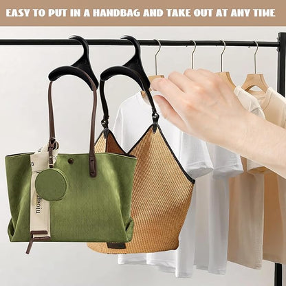 50 Pcs Bag Hanger,Purse Holder for Closet Black Backpack Hanger Hook for Closet Organizer Storage Purses Tote Bag Backpacks Handbags Satchels (Black)