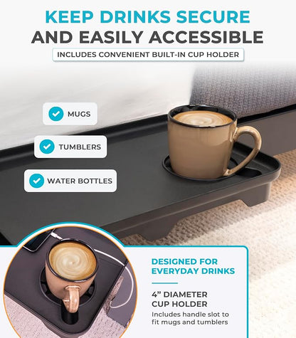 Stander Wonder Bedside Shelf, Bedside Caddy Organizer & Bunk Bed Shelf, Space-Saving Floating Nightstand for Seniors & Dorm Rooms, Bedside Tray Table with Phone Holder, Cup Holder & Cable Organizer