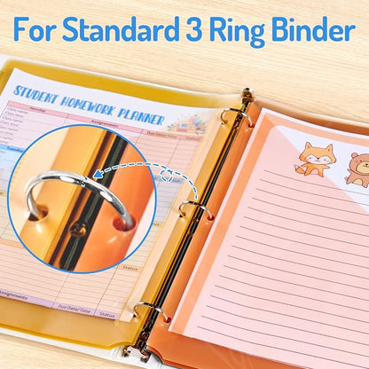 Forvencer 8 Count Dividers with Two Pockets, 8 tabs Binder Dividers for 3 Ring Binder Organizer, Multicolor, 3 Sets