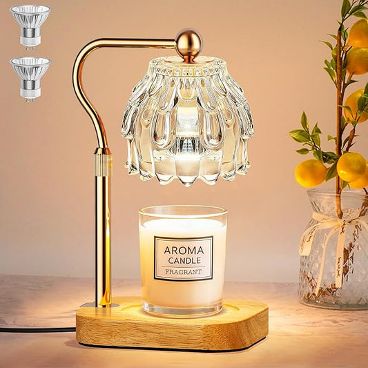 Candle Warmer Lamp with Timer - Flower Electric Wax Melter Warmer Adjustable Height for Jar Candles, Gift for Women, Mom, Christmas, Birthday,Home Decor