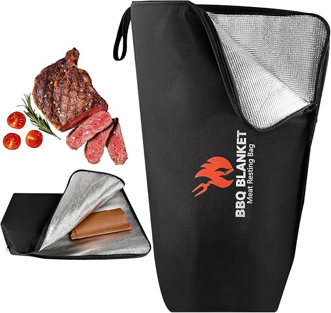 21-Inch BBQ Blanket for Resting Meat, Heavy-Duty Oxford Cloth Brisket Bag with 5-Layer Thermal Insulation, Water-Resistant & Easy Wipe Clean, Perfect Valentine's Day for Pitmaste