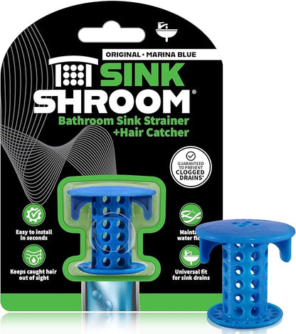 SinkShroom The Revolutionary Sink Drain Protector Hair Catcher/Strainer/Snare, Blue