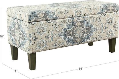 HomePop Large Decorative Storage Bench - Antiqued Blue