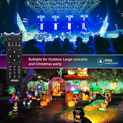 SANSI Led Flood Light 500W Equivalent,RGBW Outdoor Color Changing Christmas Led Stage Landscape Lights Floodlights 70W,16 Colors 4 Modes,Dimmable for Party Wall Wash Garden