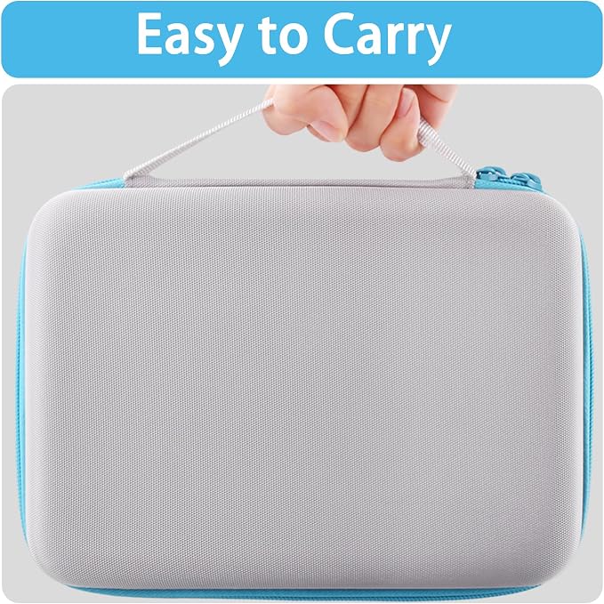Label Printer Case Compatible with Brother P-Touch PT-N20/PT-N25BT/PT-N25BTV3 Personal Desktop Label Maker(Gray Case,Blue Zipper)